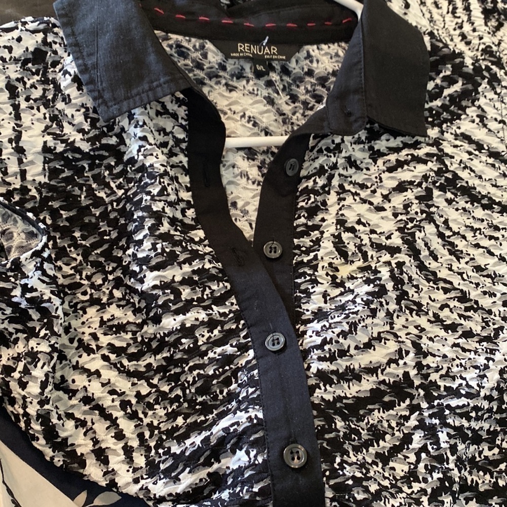 Renuar Mid Button Down Light Weight Sleeveless Tu… - image 8